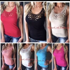 Coral sleeveless summer lowcut fitted tank top